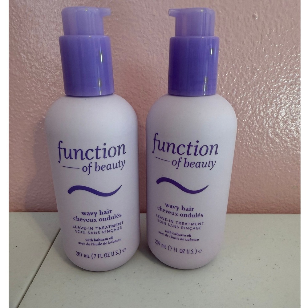 Function of Beauty Wavy Hair Leave-In Treatment with Babassu Oil 7oz Lot of 2